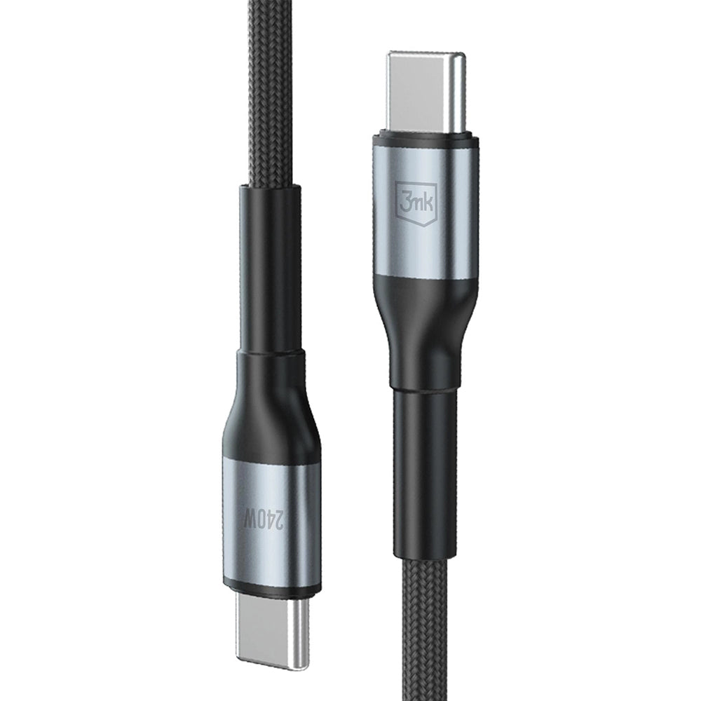 USB-C Data- og Opladningskabel - USB-C 3MK Hyper N, 240W, 2m, Sort