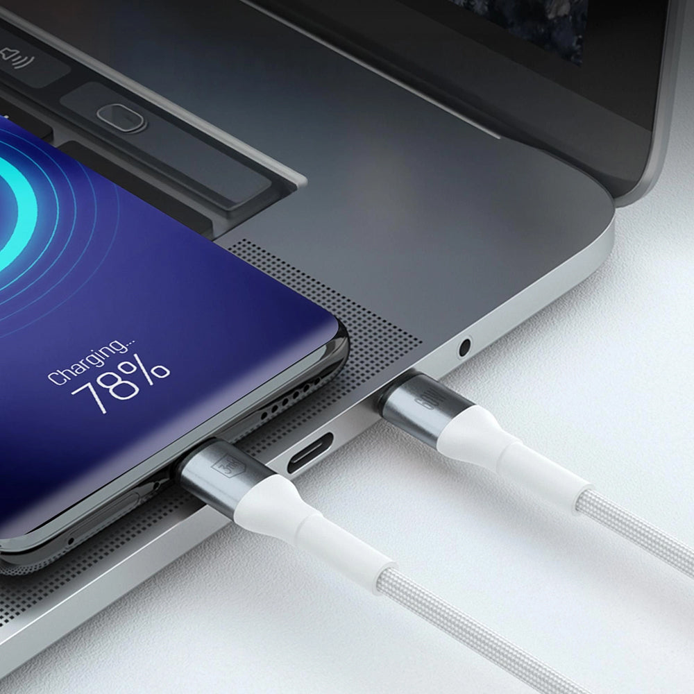 Data- og opladningskabel USB-C - USB-C 3MK Hyper N, 60W, 1m, Hvid