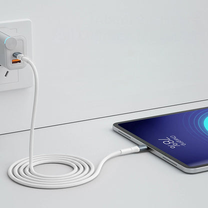 Data- og opladningskabel USB-C - USB-C 3MK Hyper N, 60W, 1m, Hvid