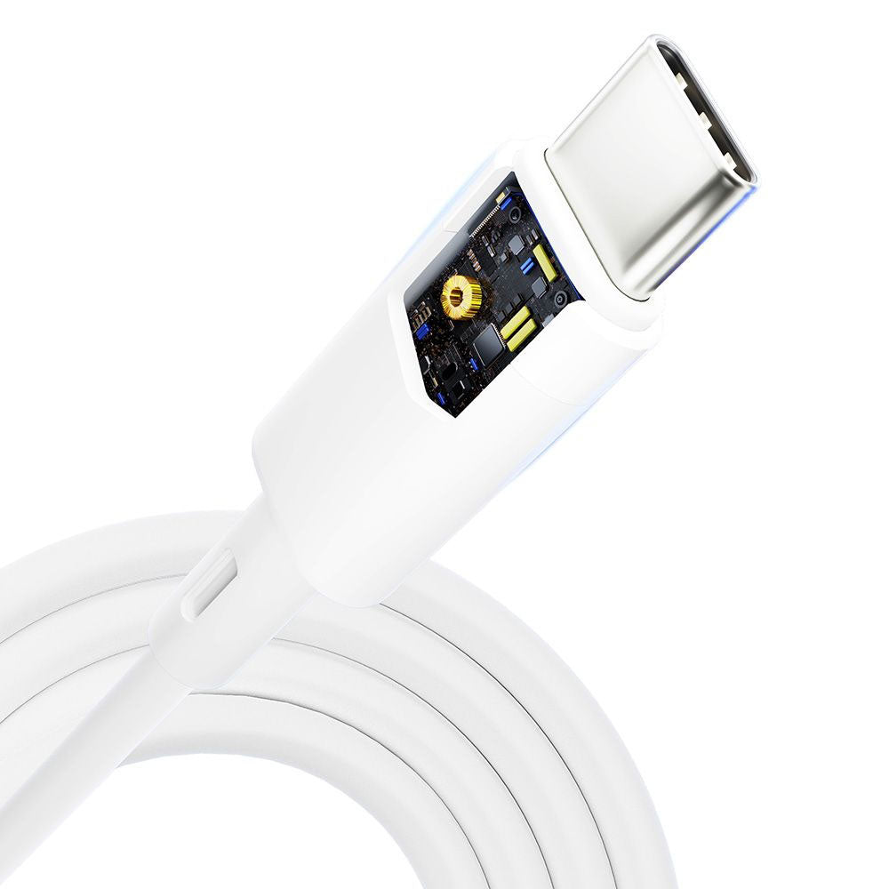 USB-C Data- og Opladningskabel - USB-C 3MK Hyper Silicone, 60W, 1m, Hvid