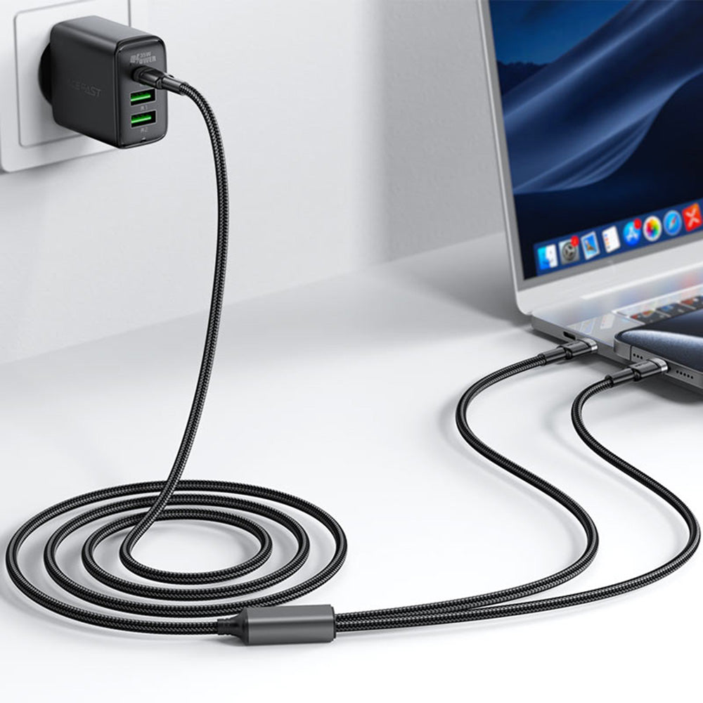 Data- og opladningskabel USB-C - 2 x USB-C Acefast C22-02, 100W, 1.25m, Sort