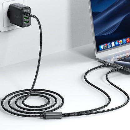 Data- og opladningskabel USB-C - 2 x USB-C Acefast C22-02, 100W, 1.25m, Sort