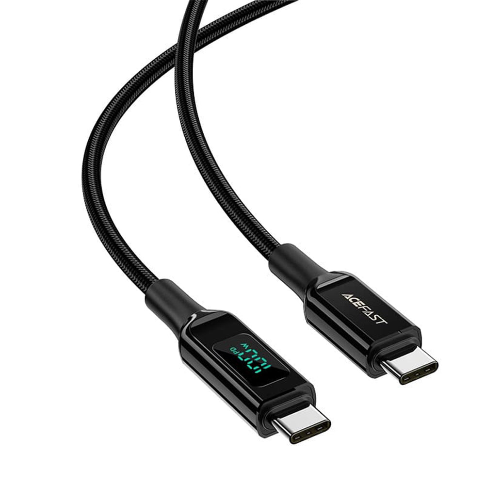 USB-C Data and Charging Cable - USB-C Acefast C6-03 Display, 100W, 2m, Black