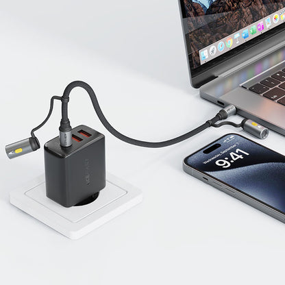 Data- og opladningskabel USB-C / Lommelygte - USB-C / Lighter Acefast J4, 60W, 1.2m, Sort