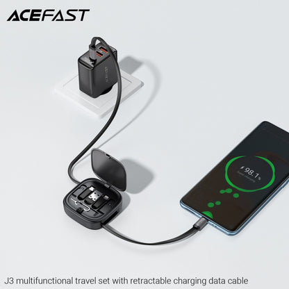 Data- og opladningskabel USB-C - USB-C Acefast Travel J3, 60W, 0.95m, Sort