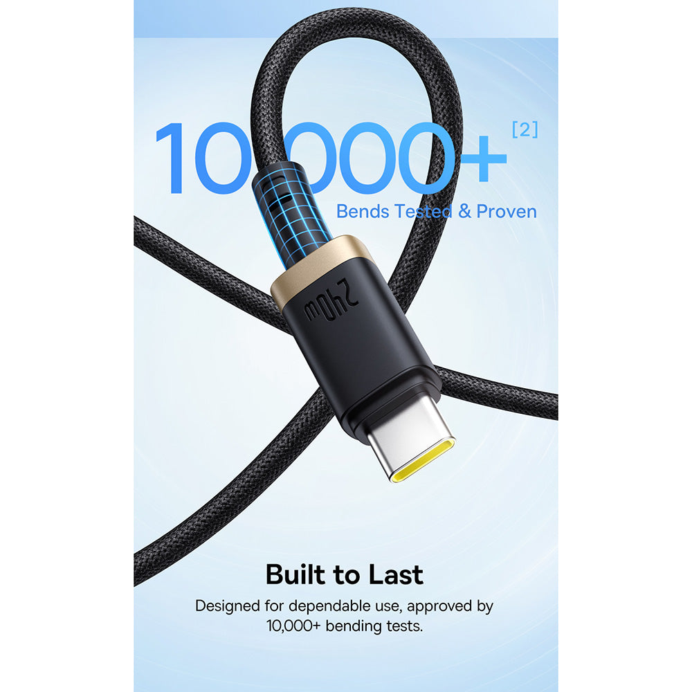 Data- og opladningskabel USB-C - USB-C Baseus Dura, 240W, 1m, Guld Sort P10377803U03-00