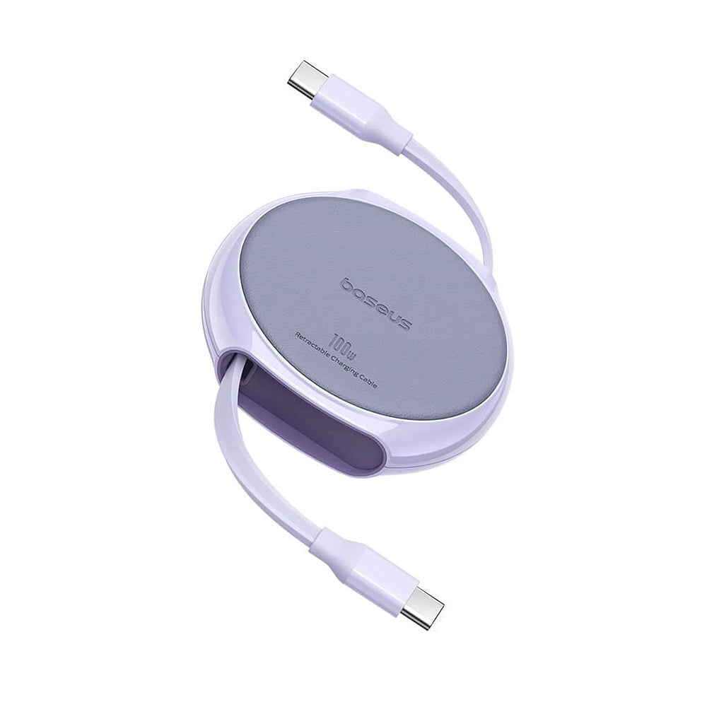USB-C Data- og Opladningskabel - USB-C Baseus Pathfinder Retractable, 100W, 1m, Lilla P10368400511-00