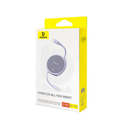USB-C Data- og Opladningskabel - USB-C Baseus Pathfinder Retractable, 100W, 1m, Lilla P10368400511-00