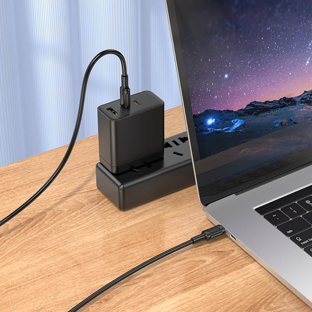 USB-C data- og opladningskabel - USB-C Borofone BX111 Feliz, 60W, 1m, Sort