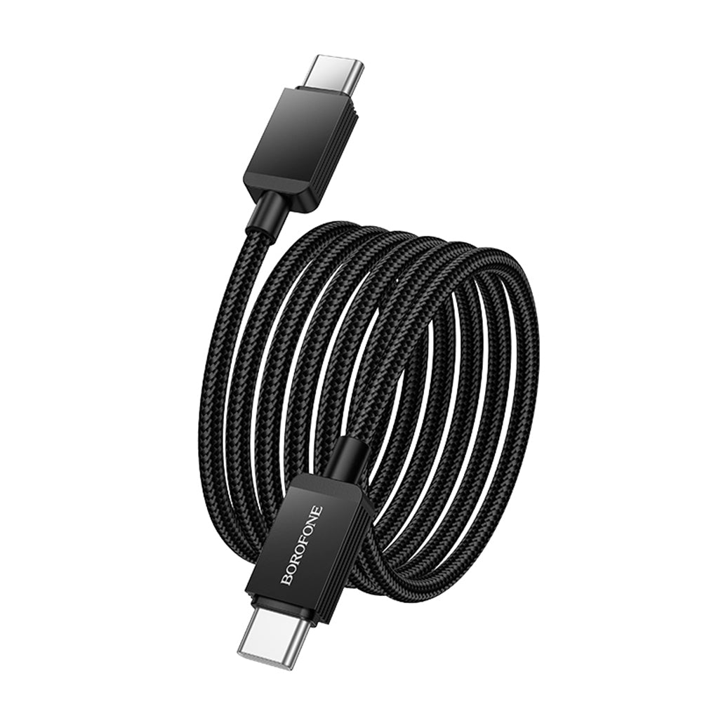 Data- og opladningskabel USB-C - USB-C Borofone BX120 Placer, 60W, 1m, Sort