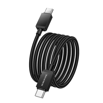 Data- og opladningskabel USB-C - USB-C Borofone BX120 Placer, 60W, 1m, Sort
