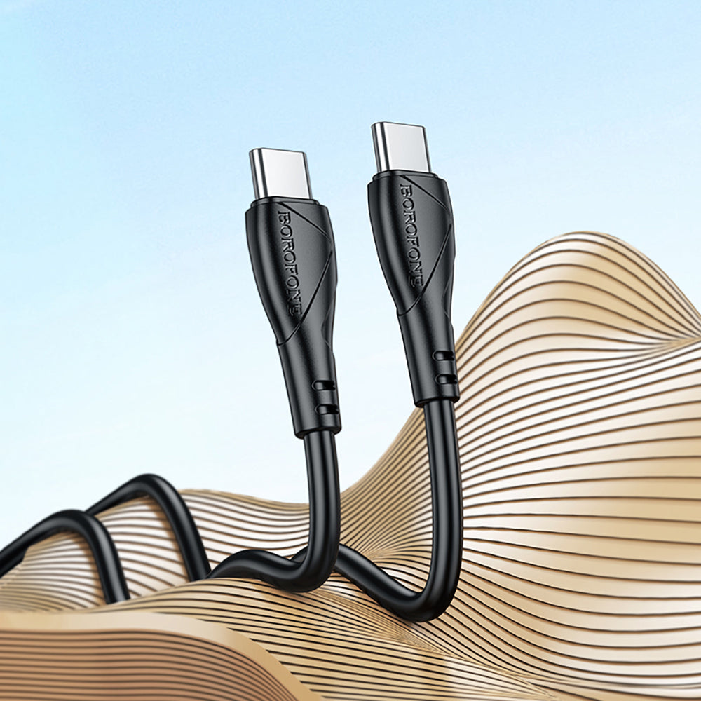 USB-C Data- og Opladningskabel - USB-C Borofone BX121 Energy, 60W, 1m, Sort