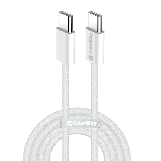 Data- og opladningskabel USB-C - USB-C ColorWay CW-CBPDCC061, 60W, 1m, Grå