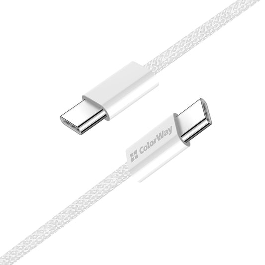 Data- og opladningskabel USB-C - USB-C ColorWay CW-CBPDCC061, 60W, 1m, Grå