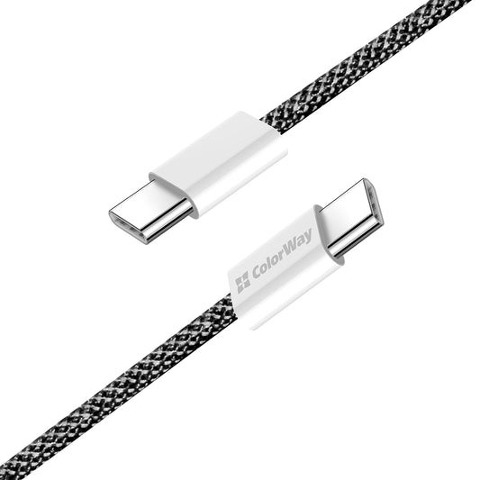 Data- og opladningskabel USB-C - USB-C ColorWay CW-CBPDCC061, 60W, 1m, Sort