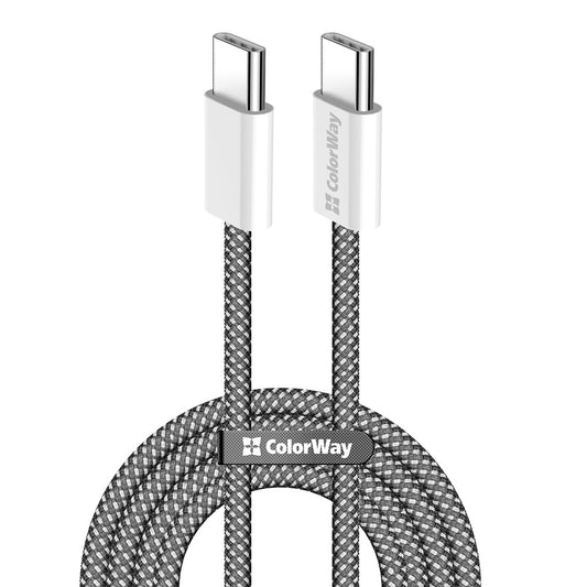 Data- og opladningskabel USB-C - USB-C ColorWay CW-CBPDCC061, 60W, 1m, Sort
