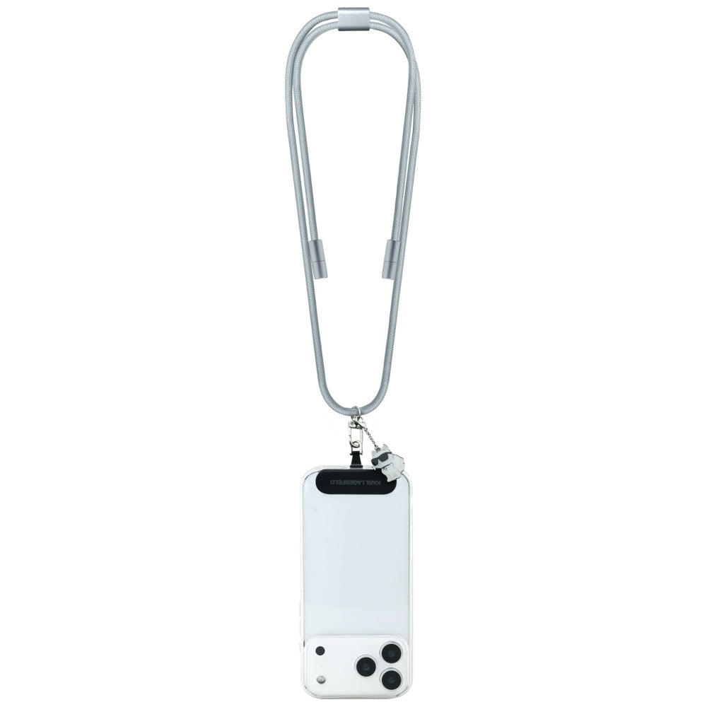 USB-C - USB-C data- og opladningskabel Karl Lagerfeld Choupette Charm, 100W, 1,5m, Grå