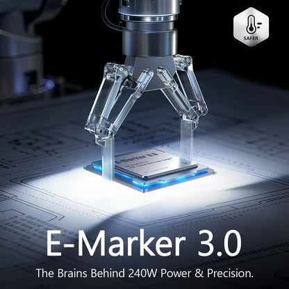 Data- og opladningskabel USB-C - USB-C Lisen, 240W, 2m, Sæt med 2 stykker, Marineblå YL0123070023