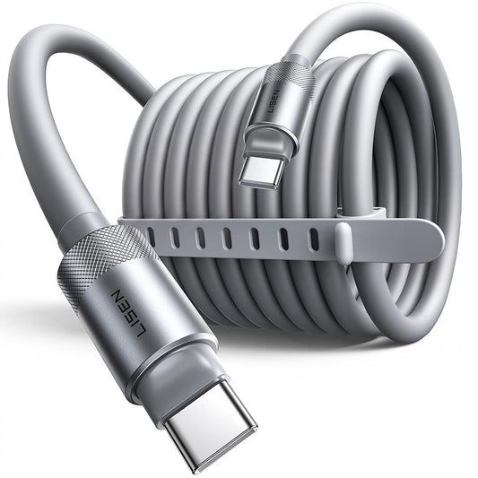 USB-C Data- og Opladningskabel - USB-C Lisen L115, 100W, 3m, Grå YL0126010031