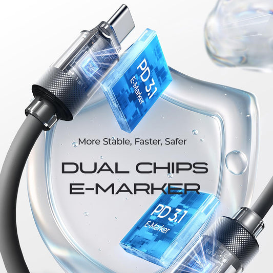 USB-C Data- og Opladningskabel - USB-C Lisen L115, 100W, 3m, Grå YL0126010031