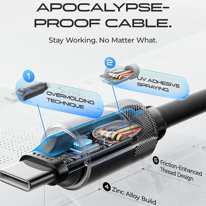 USB-C Data and Charging Cable - USB-C Lisen L115, 100W, 3m, Black YL0125040001