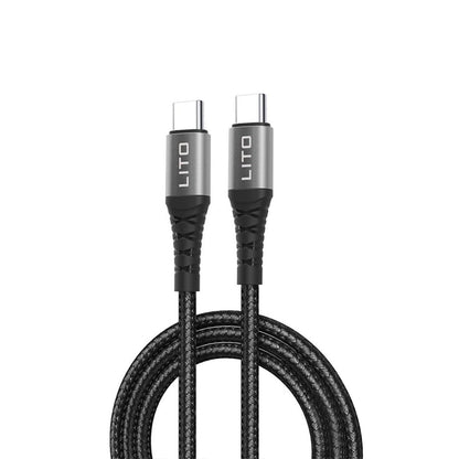 Data- og opladningskabel USB-C - USB-C Lito LD22CC, 60W, 2m, Sort