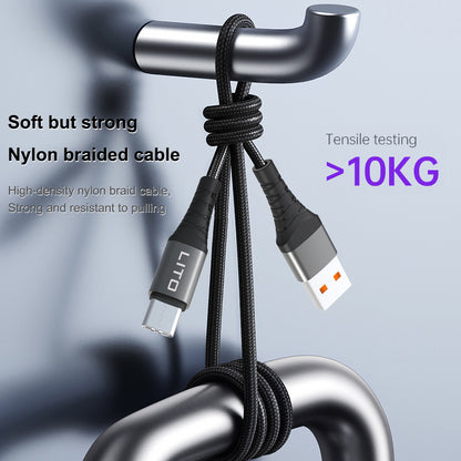 Data- og opladningskabel USB-C - USB-C Lito LD22CC, 60W, 2m, Sort