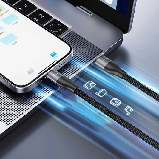 Data- og opladningskabel USB-C - USB-C Lito LD25CC, 100W, 2m, Grå