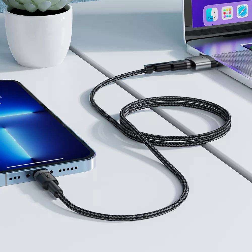 Acefast Opladerkabel, USB-C - USB-C / MagSafe 3, 240W, 1.2m, Sort