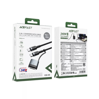 Acefast Opladerkabel, USB-C - USB-C / MagSafe 3, 240W, 1.2m, Sort