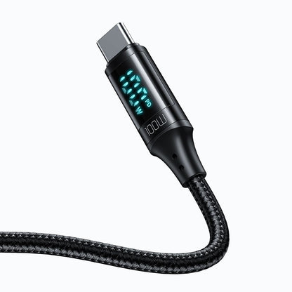 Data- og opladningskabel USB-C - USB-C McDodo CA-1100 Display, 100W, 1,2m, Sort