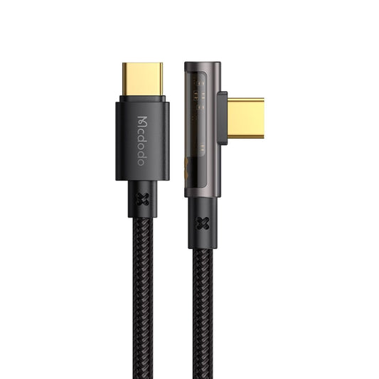 Data- og opladningskabel USB-C - USB-C McDodo CA-3400 Angled, 100W, 1.2m, Sort