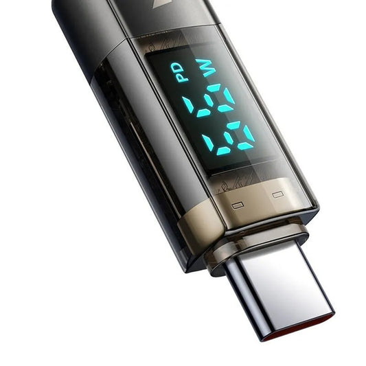 Data- og opladningskabel USB-C - USB-C McDodo CA-3610 Display Auto Power Off, 100W, 1,2m, Sort