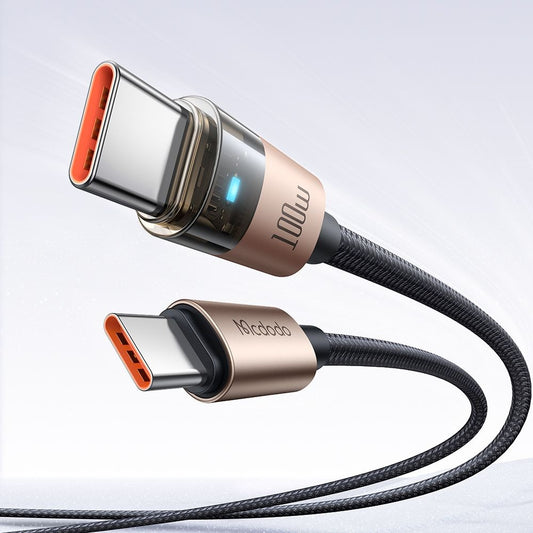 USB-C Data og Opladningskabel - USB-C McDodo CA-5581, 100W, 1.2m, Guld