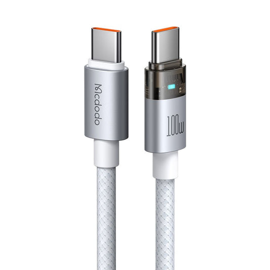 Data- og Opladningskabel USB-C - USB-C McDodo CA-5582, 100W, 1.2m, Hvid