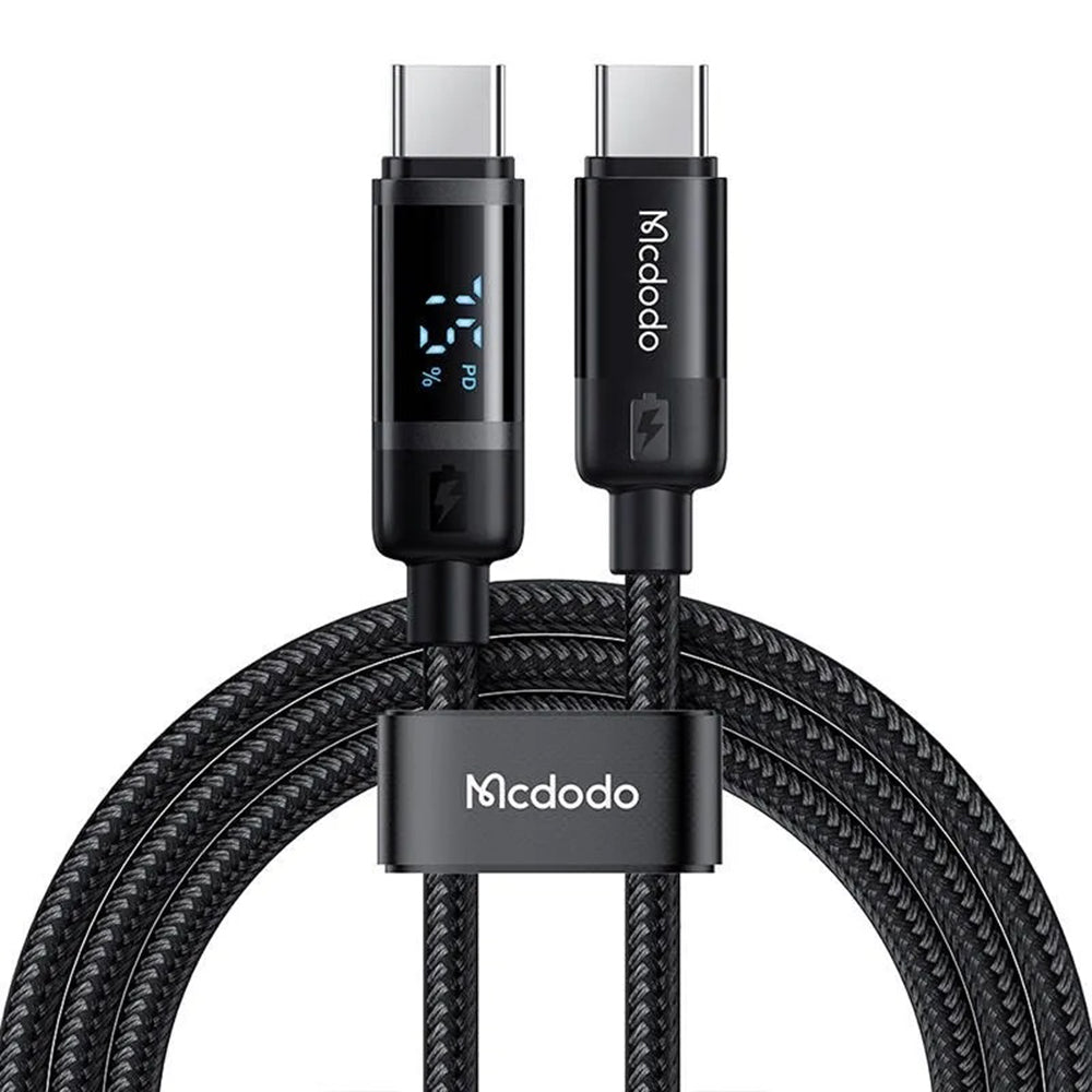 Data- og opladningskabel USB-C - USB-C McDodo CA-5780 Bat Display, 60W, 1.2m, Sort
