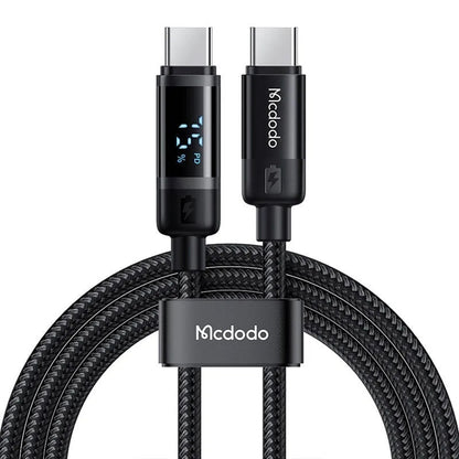 Data- og opladningskabel USB-C - USB-C McDodo CA-5780 Bat Display, 60W, 1.2m, Sort