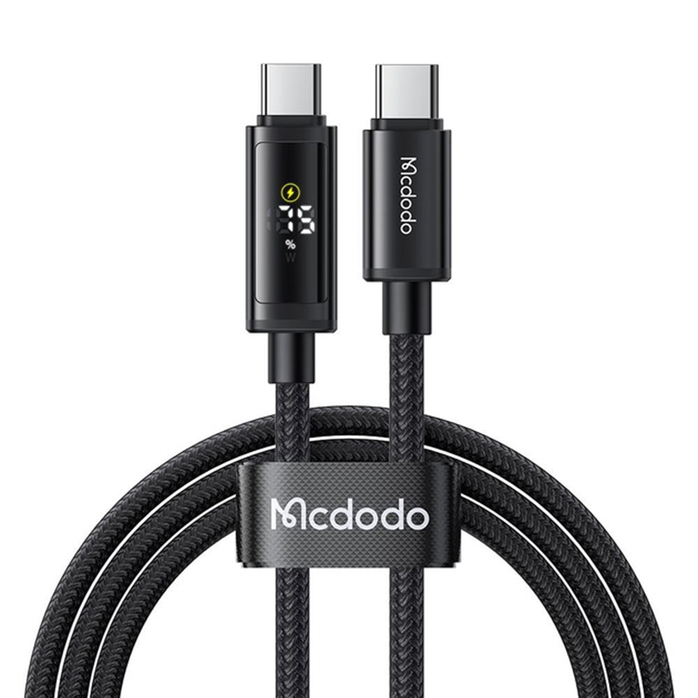 Data- og opladningskabel USB-C - USB-C McDodo CA-8000 Display, 100W, 1.2m, Sort