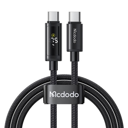 Data- og opladningskabel USB-C - USB-C McDodo CA-8000 Display, 100W, 1.2m, Sort