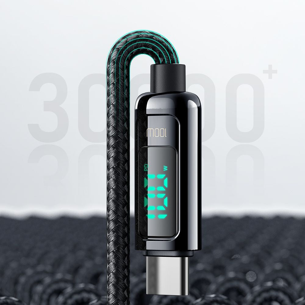 Data- og opladningskabel USB-C - USB-C McDodo CA-8820 Display, 100W, 1.2m, Sort