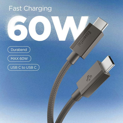 USB-C Data- og Opladningskabel - USB-C Spigen EB6015CC, 60W, 1,5m, Grå ACA10418