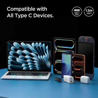 USB-C Data- og Opladningskabel - USB-C Spigen EB6015CC, 60W, 1,5m, Grå ACA10418