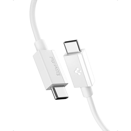 USB-C Data- og Opladningskabel - USB-C Spigen Essential, 60W, 2m, Hvid