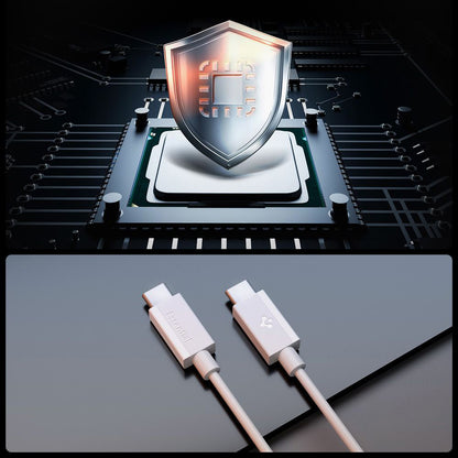 USB-C Data- og Opladningskabel - USB-C Spigen Essential, 60W, 2m, Hvid