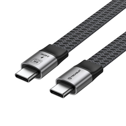 USB-C Data- og Opladningskabel - USB-C Techsuit ElysiumSync Pro CX1, 240W, 1m, Grå