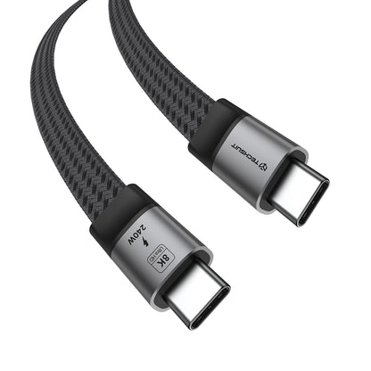 USB-C Data- og Opladningskabel - USB-C Techsuit ElysiumSync Pro CX1, 240W, 1m, Grå