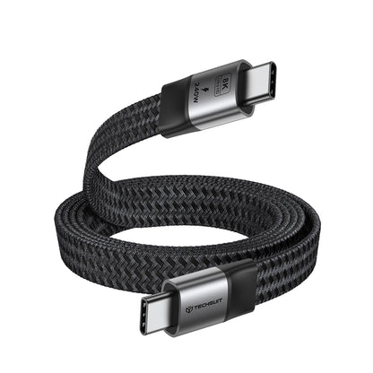USB-C Data- og Opladningskabel - USB-C Techsuit ElysiumSync Pro CX1, 240W, 1m, Grå