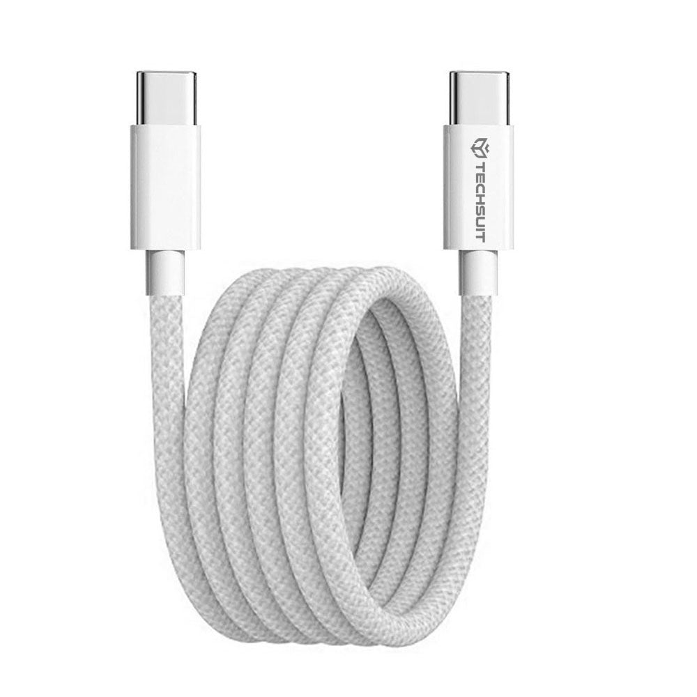 USB-C data- og opladningskabel - USB-C Techsuit PCB114D, 60W, 1m, Grå