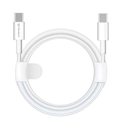 Data- og opladningskabel USB-C - USB-C Techsuit PCB130, 60W, 1m, Hvid
