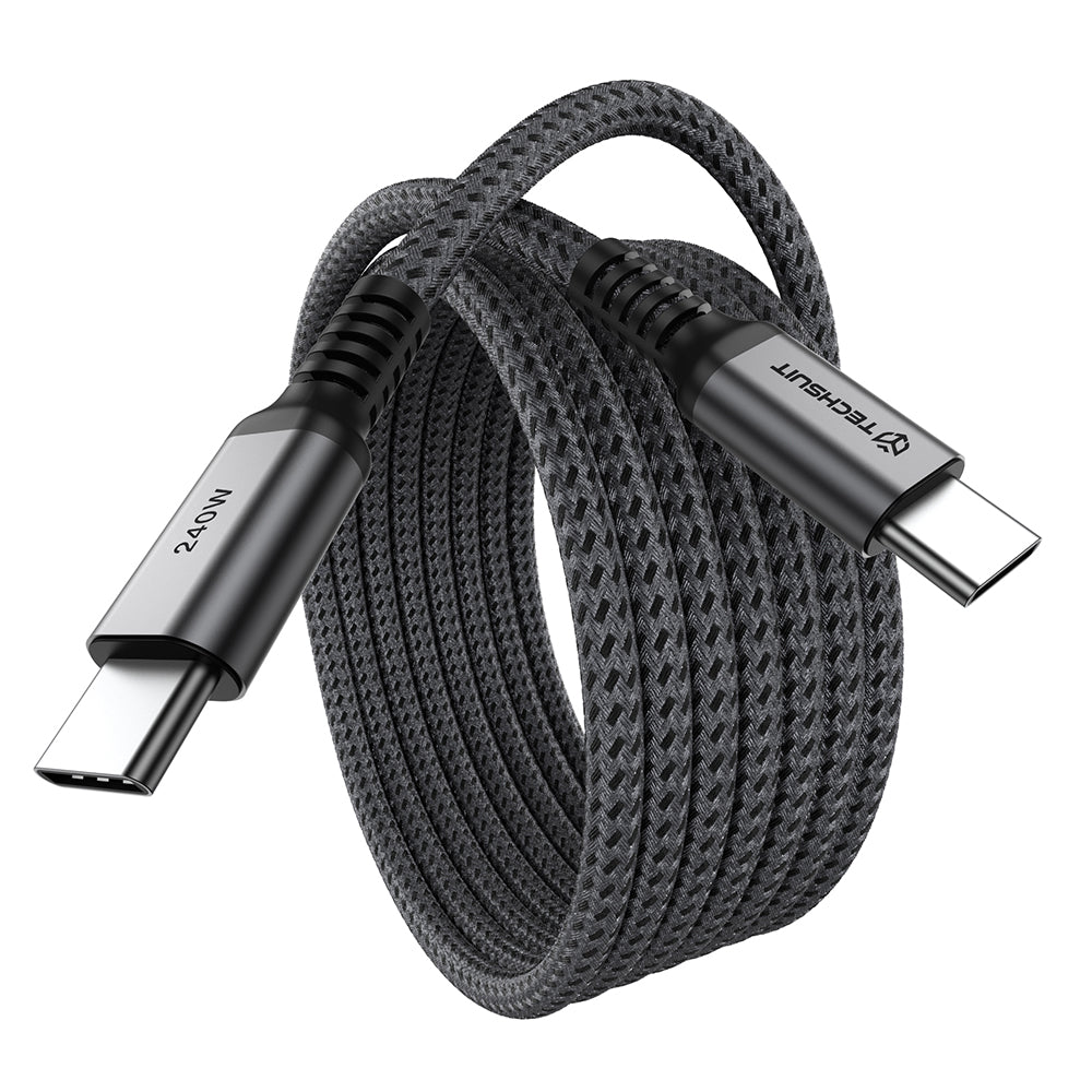 USB-C Data and Charging Cable - USB-C Techsuit TitanSync Pro CX2, 240W, 2m, Gray